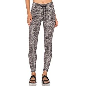 NWT Body Language Pants Yoga Workout L Womens Black Brown Snake Tan New Pilates